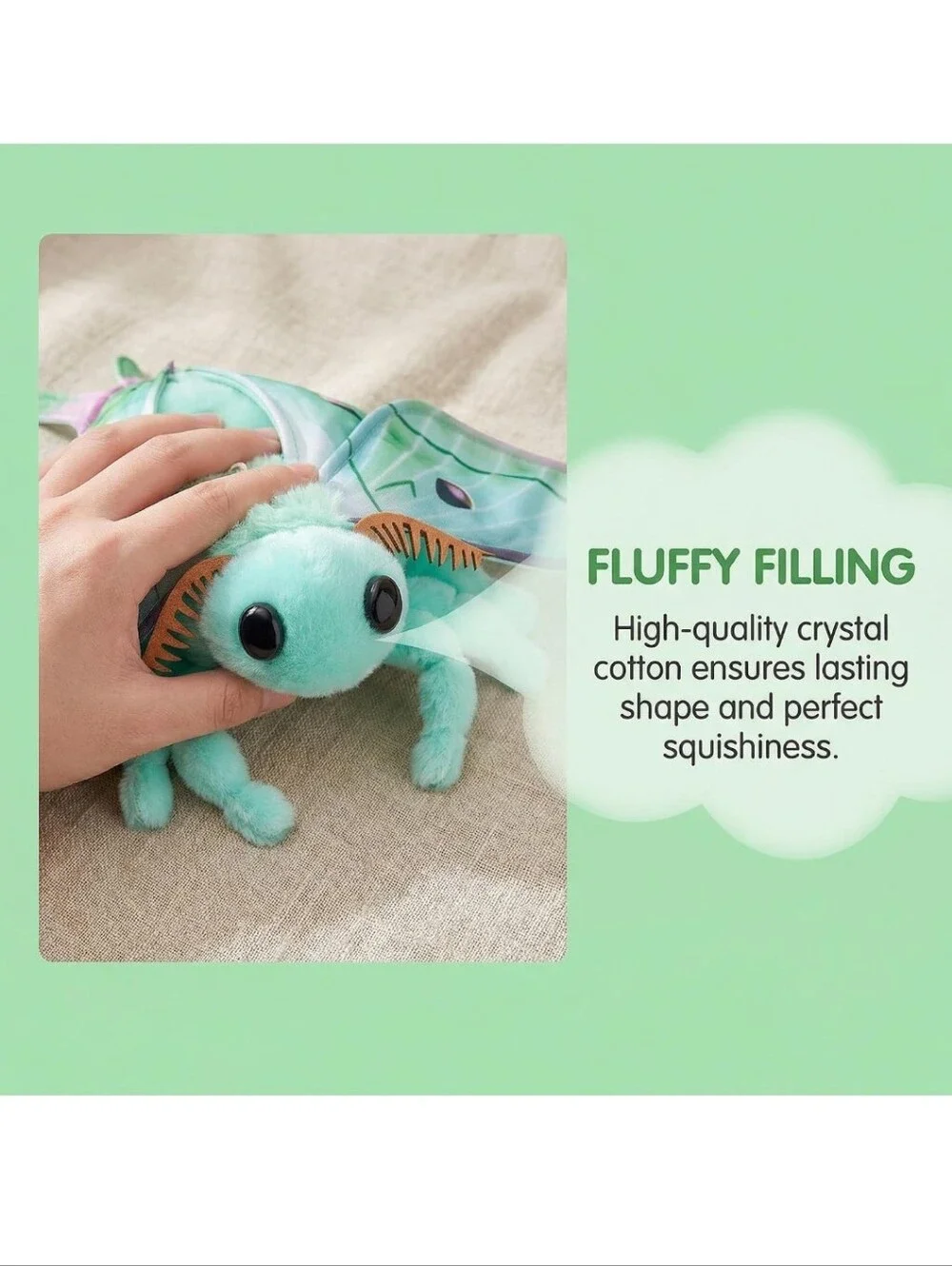 Plush Sea Moth Toy - Teal Aquatic Stuffed Animal